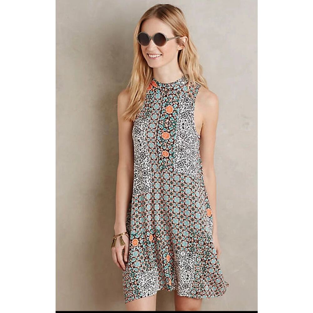 Anthropologie Maeve Lilt swing‎ tank dress floral women's size XS